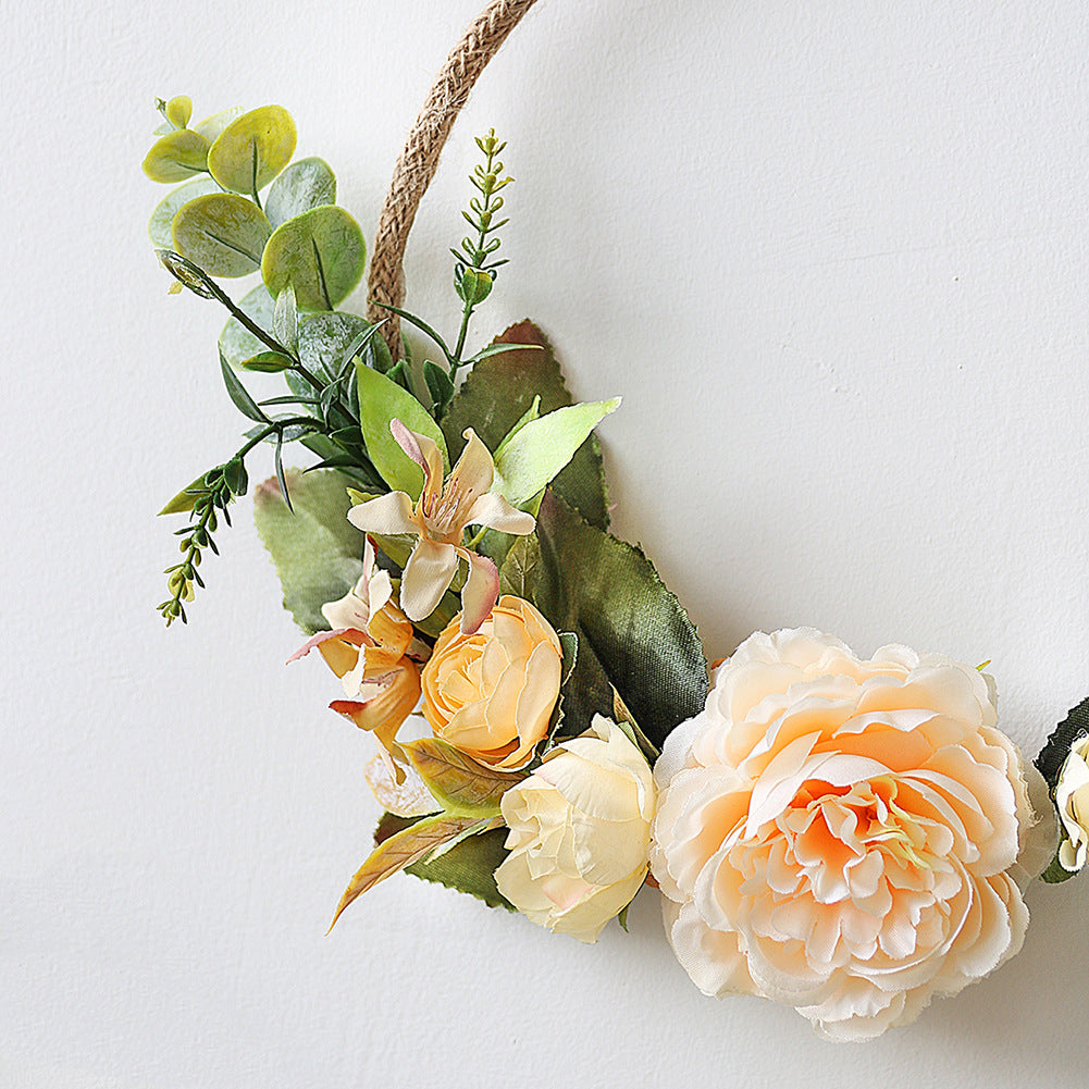 Simulated rose ring, fake flower door decoration, wall decoration, wall hanging