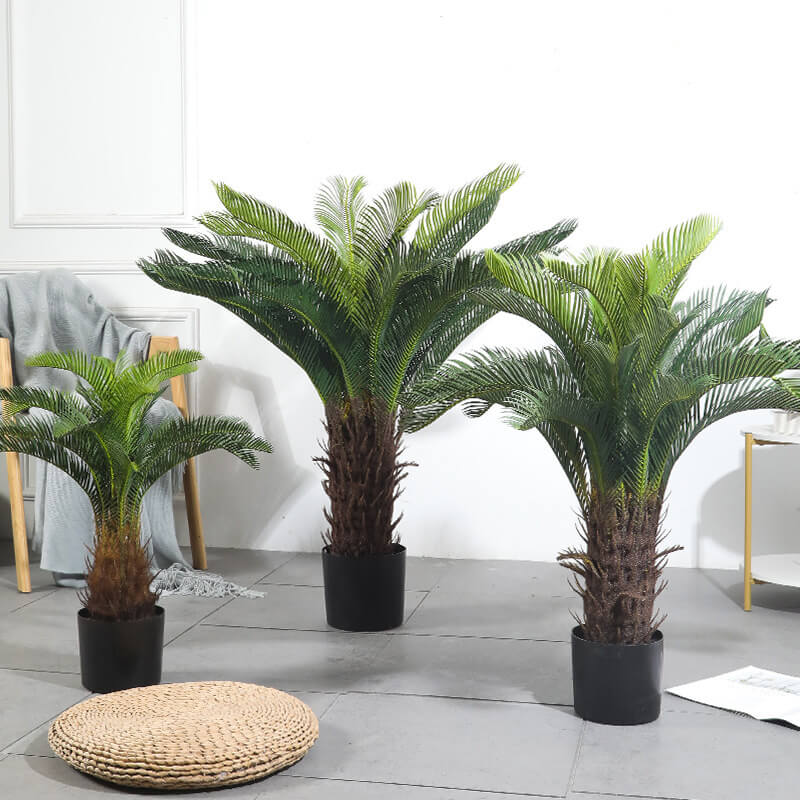 large fake palm plant High Quality Artificial Cycas Palm Tree With Pot FREE SHIPPING