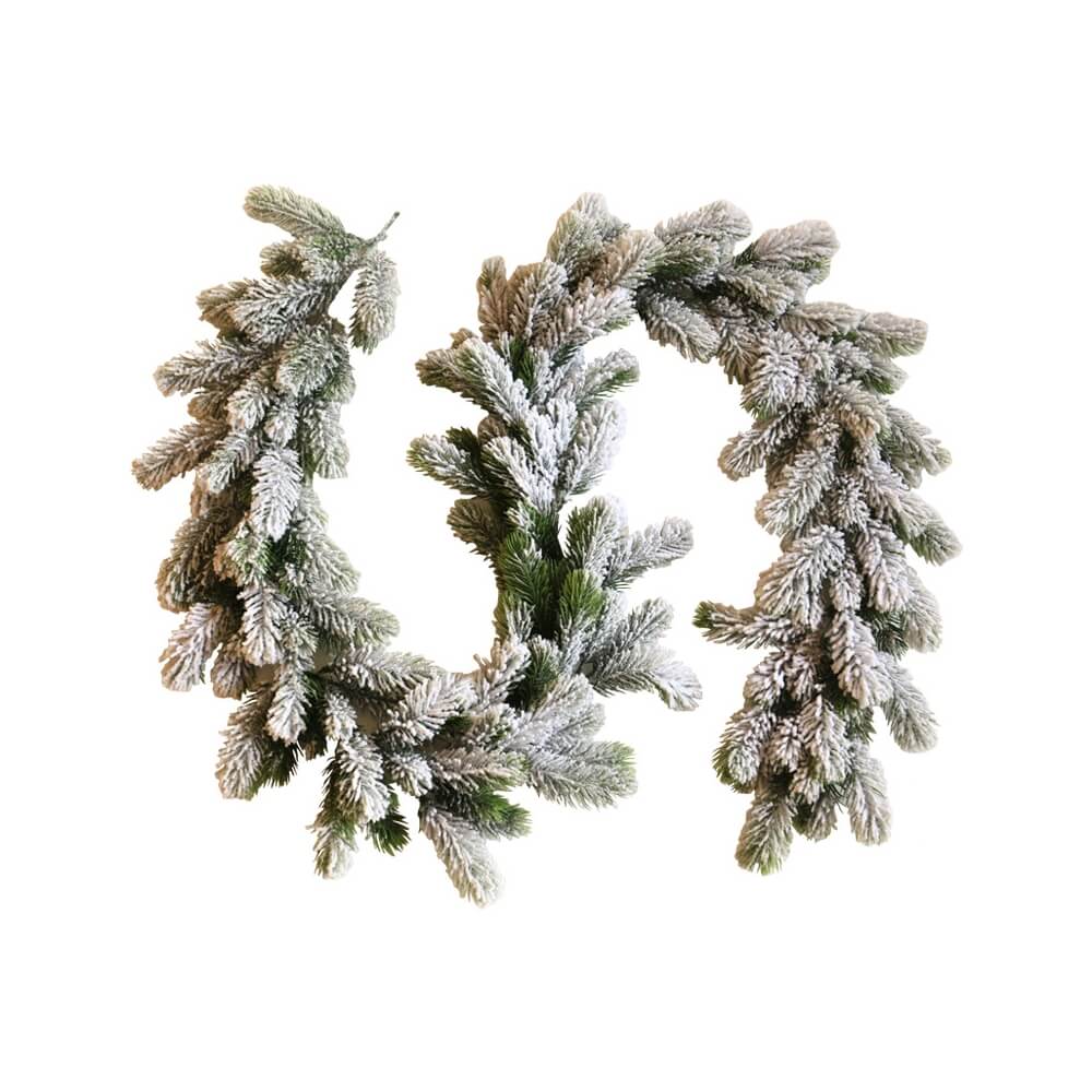 Artificial Pine Snow Flocked Christmas Garland Decoration