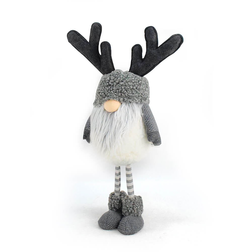 Christmas Figurine Standing Gnome Grey Stripe