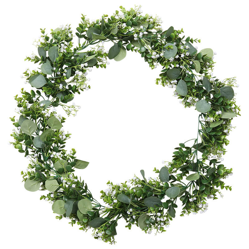 Artificial Eucalyptus Leaves With Small Flowers Garland