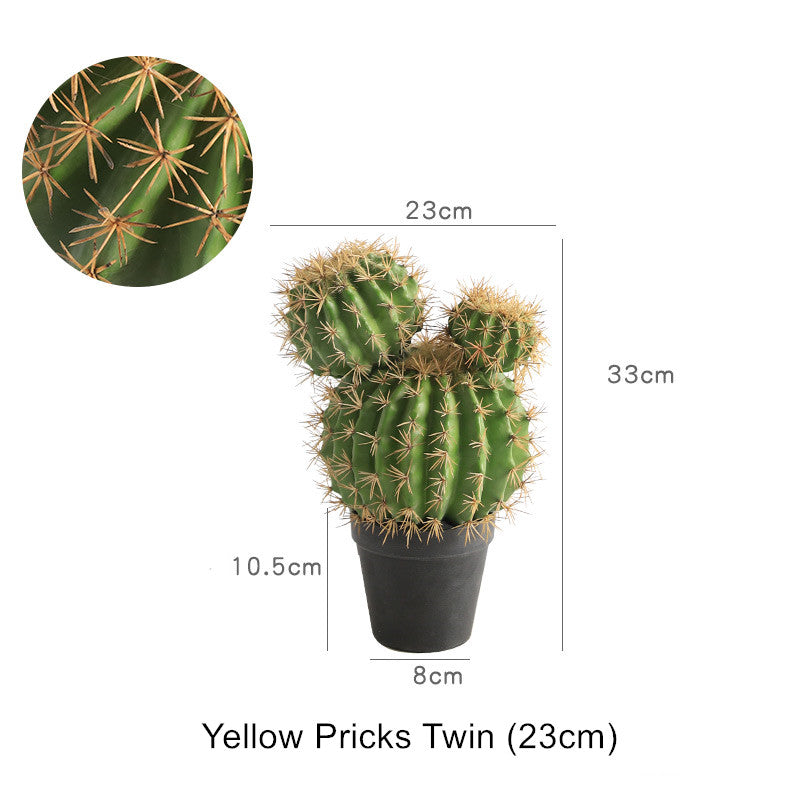 Potted Artificial Golden Barrel Cactus Red Barrel Cactus