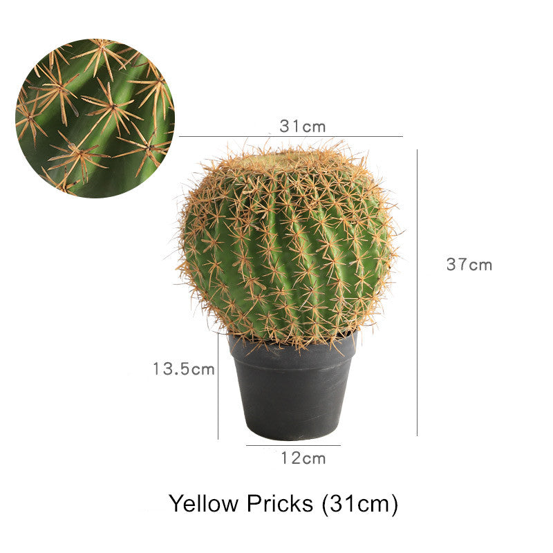 Potted Artificial Golden Barrel Cactus Red Barrel Cactus