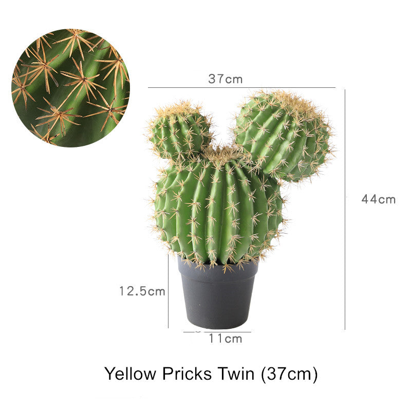 Potted Artificial Golden Barrel Cactus Red Barrel Cactus