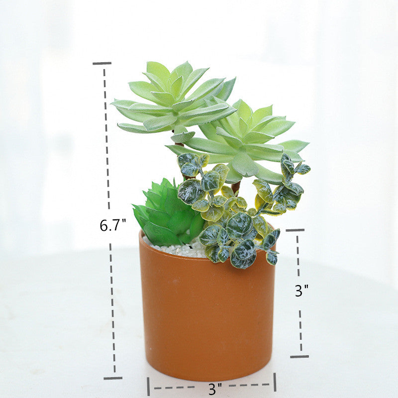 Mini Artificial Cactus Plants Faux Assortment Succulent With Pots