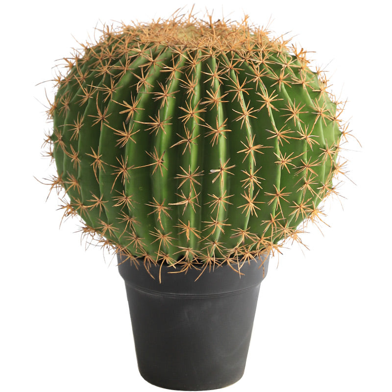 Potted Artificial Golden Barrel Cactus Red Barrel Cactus