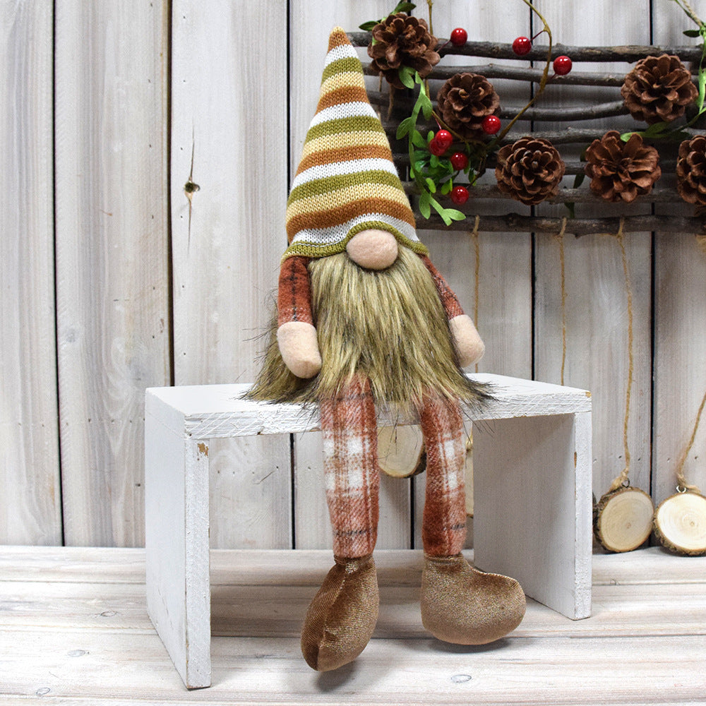 Autumn Harvest Festival goblin hanging leg faceless doll knitting