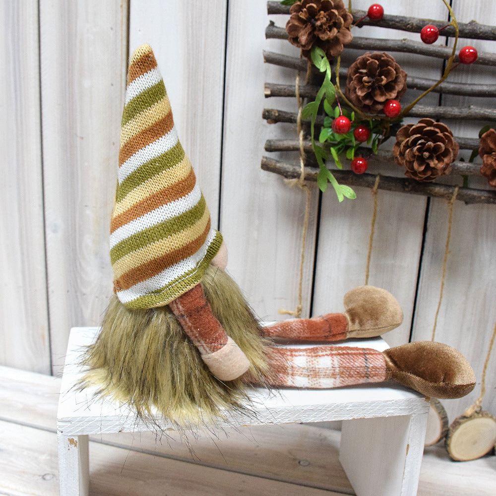 Autumn Harvest Festival goblin hanging leg faceless doll knitting
