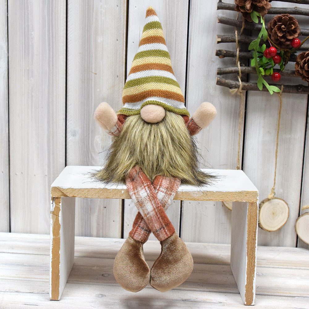 Autumn Harvest Festival goblin hanging leg faceless doll knitting