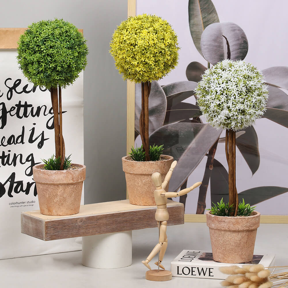 Artificial Ball Plants In Pot Indoor Decoration