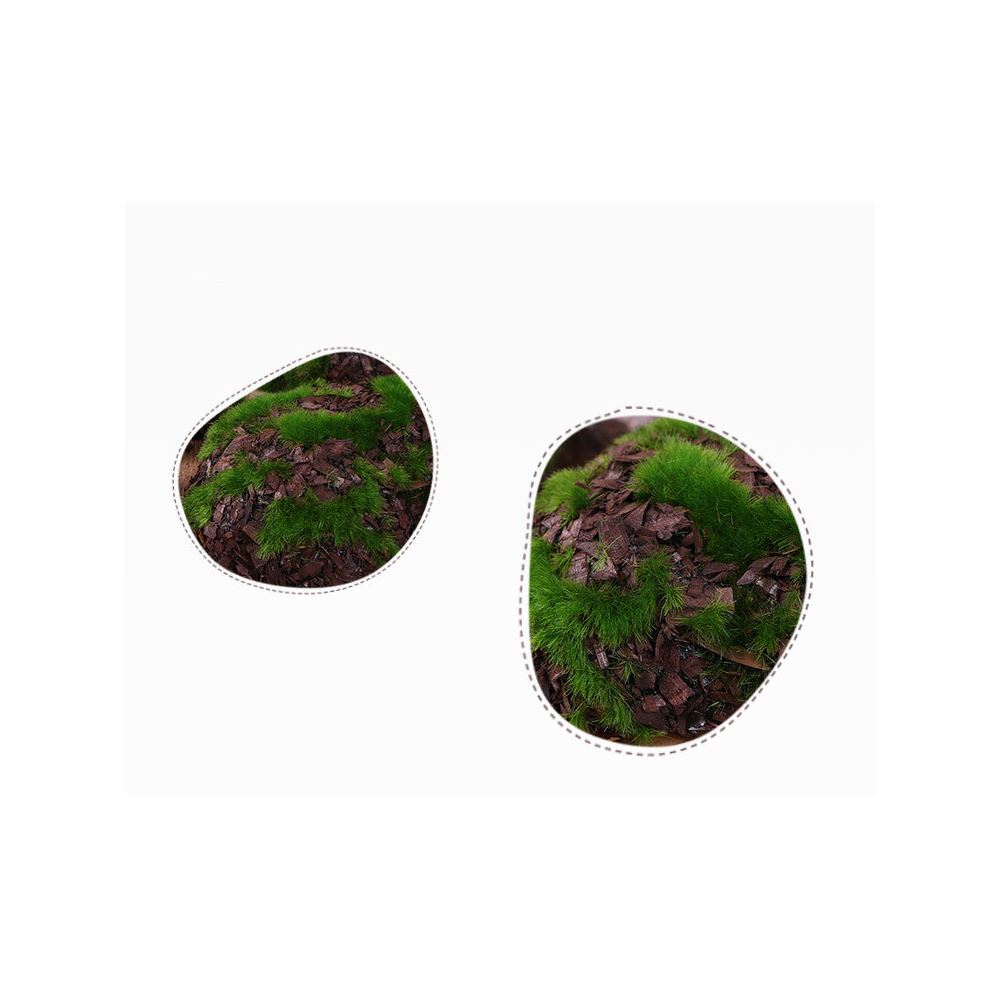 Artificial Decorative Faux Green Moss Covered Stones 6 Pieces