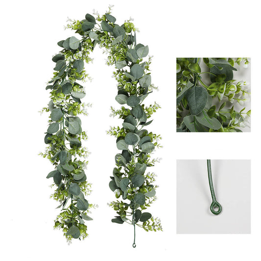 Artificial Eucalyptus Green Leaves Garland