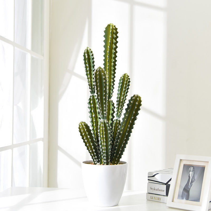 Artificial Cactus Plants In Imitation Ceramic Flower Pot