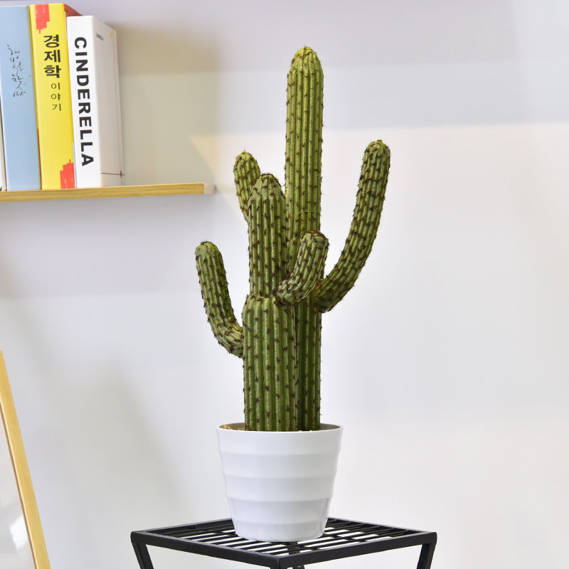 Artificial Cactus Plants In Imitation Ceramic Flower Pot