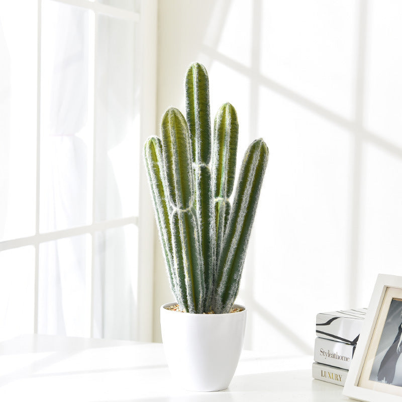 Artificial Cactus Plants In Imitation Ceramic Flower Pot