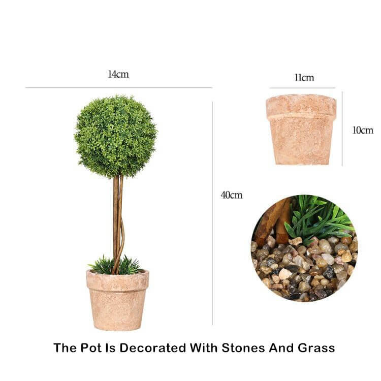Artificial Ball Plants In Pot Indoor Decoration