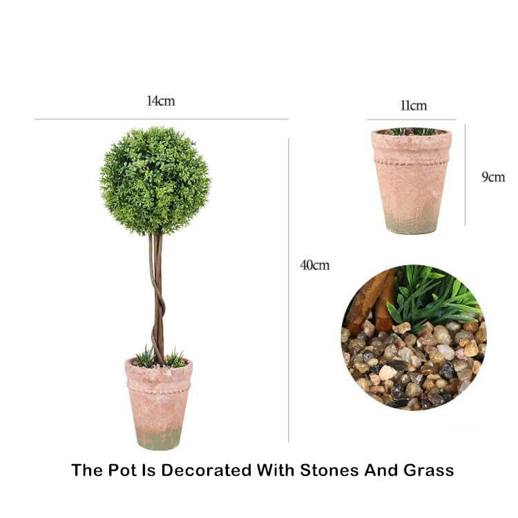 Artificial Ball Plants In Pot Indoor Decoration