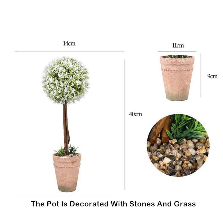 Artificial Ball Plants In Pot Indoor Decoration