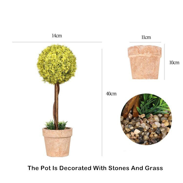Artificial Ball Plants In Pot Indoor Decoration