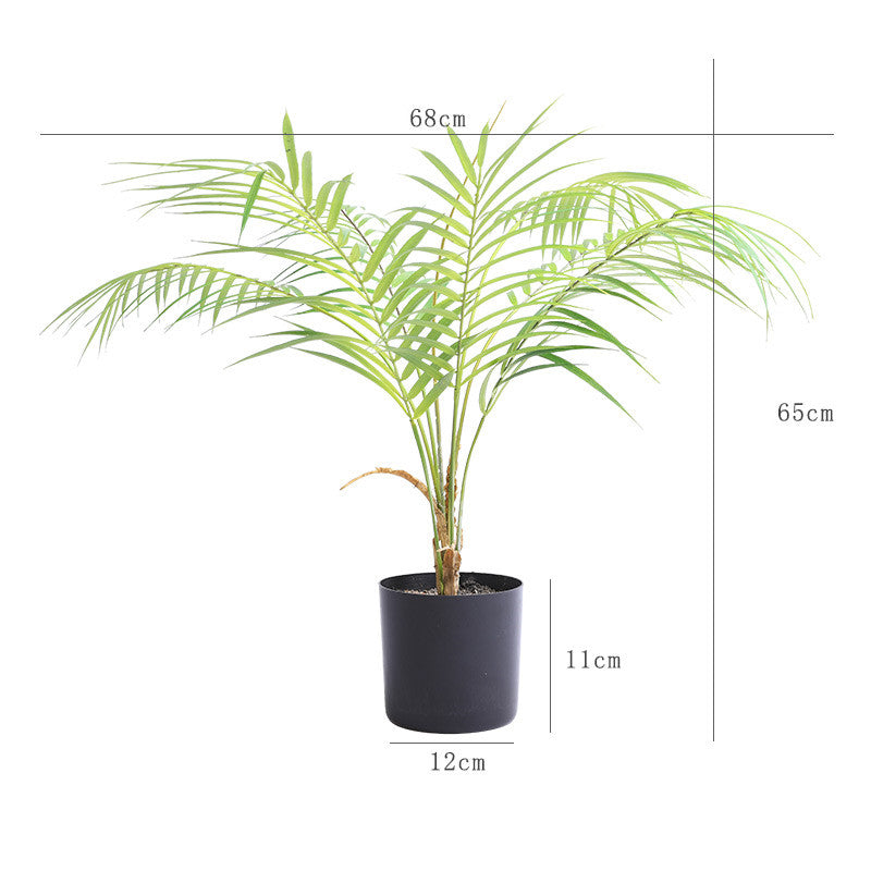 small artificial palm plant Artificial Palm Tree (7 Leaves) in Black Pot