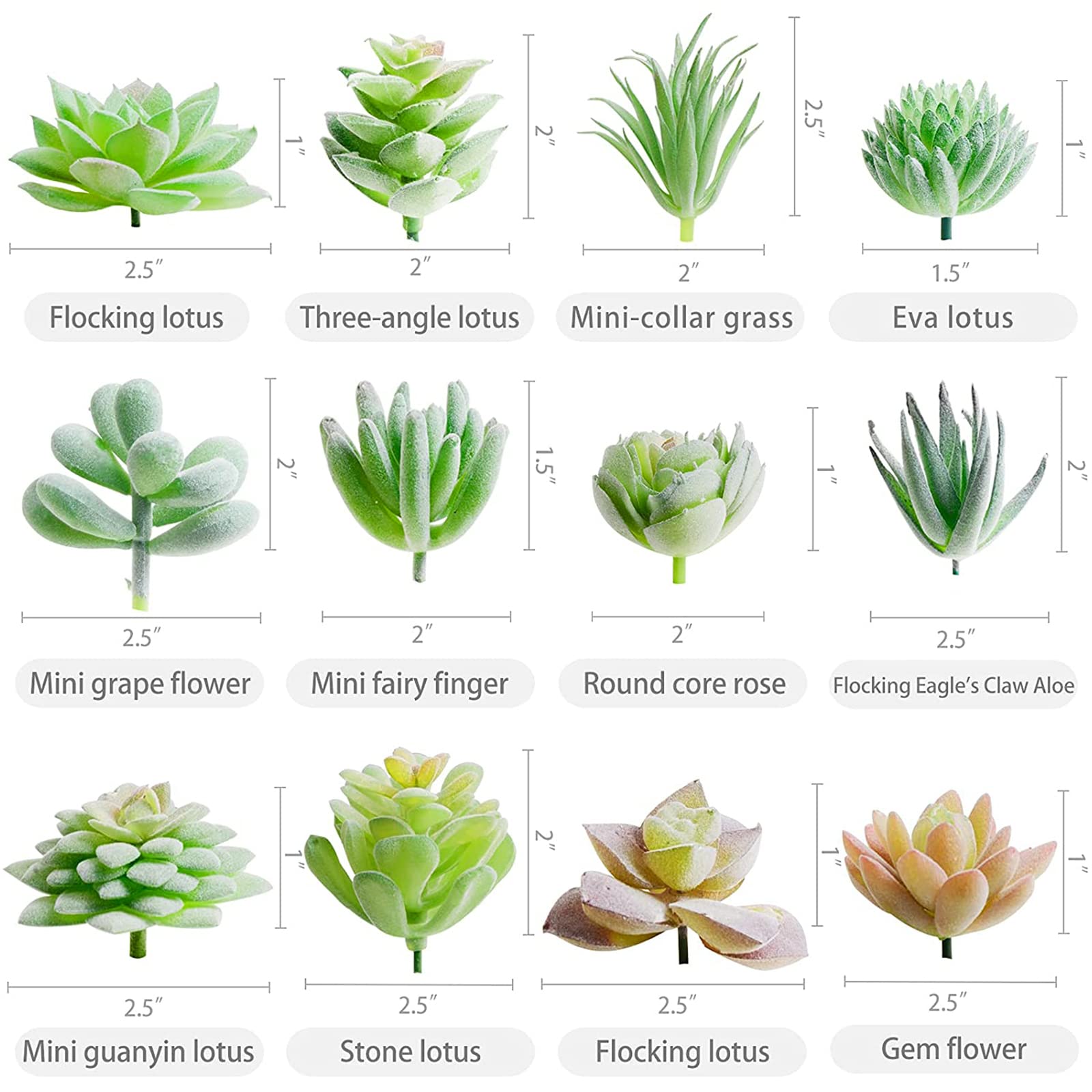 mini succulent types Shop Artificial Succulents Mini Fake Plants – AMG