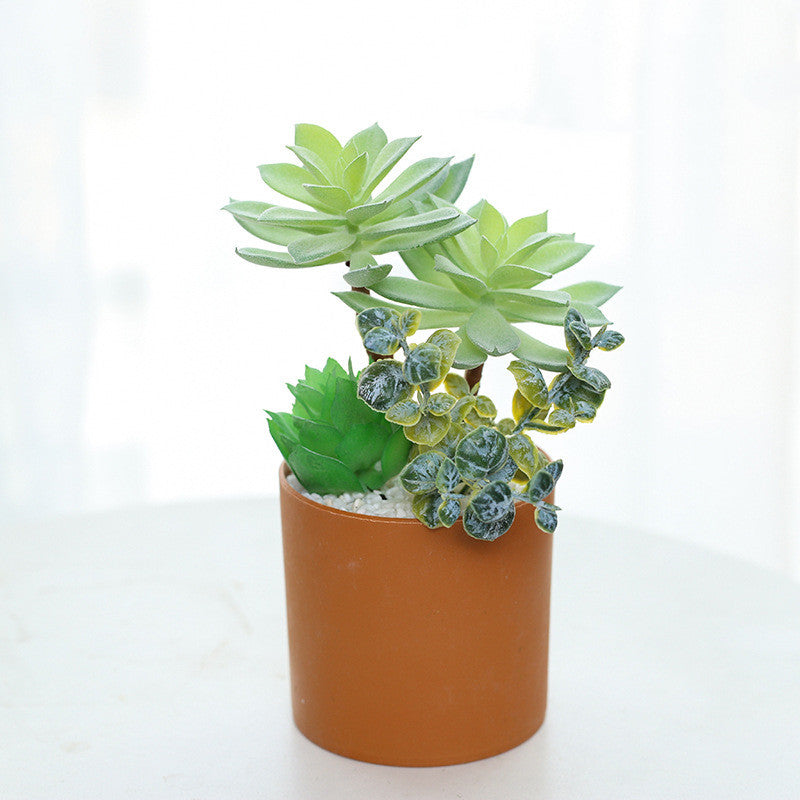 Mini Artificial Cactus Plants Faux Assortment Succulent With Pots