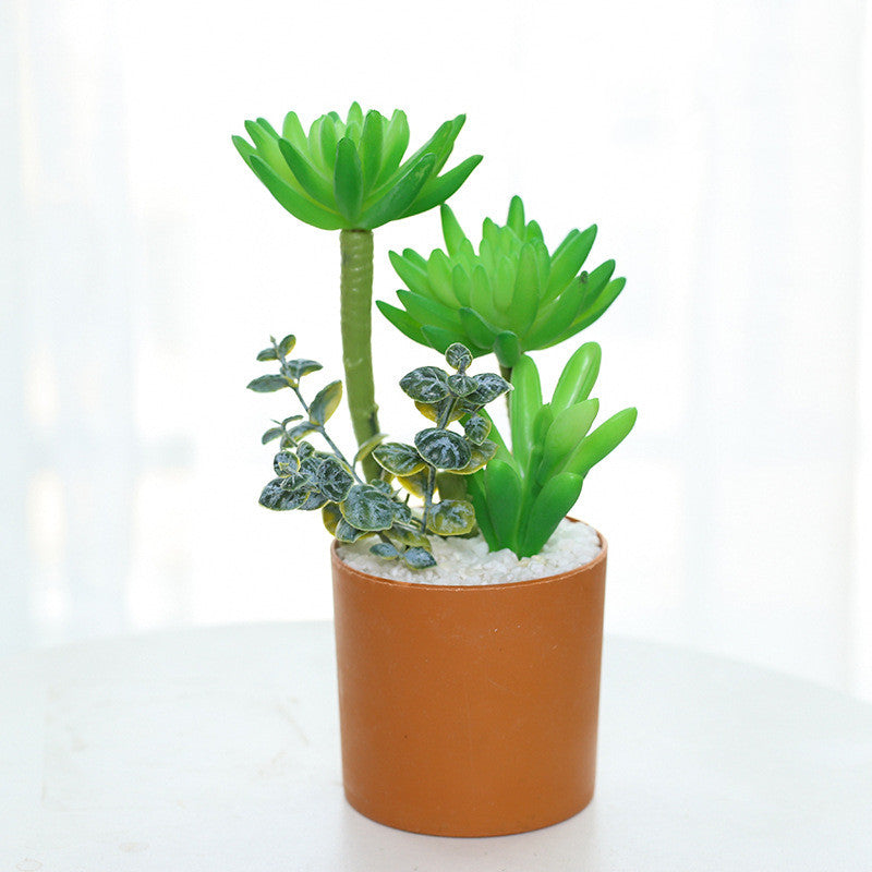 Mini Artificial Cactus Plants Faux Assortment Succulent With Pots
