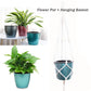 Self-Watering Hanging Planters 6.7" Plastic Flower Pot with Cotton Macrame Hanging Basket 35"